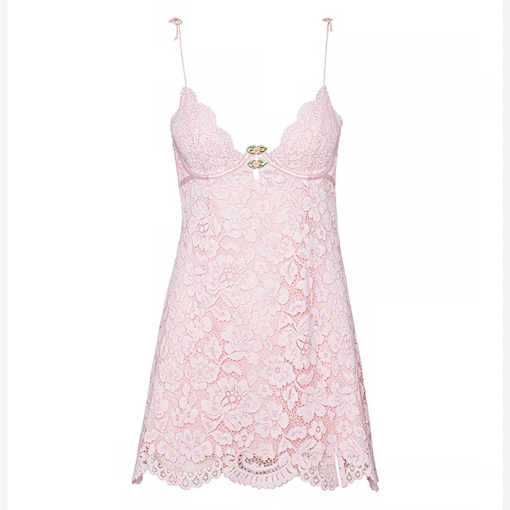 NWT For Love and Lemons Creamsicle Lace Slip Dress size large